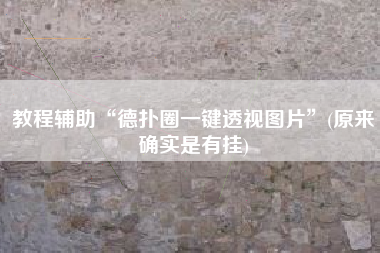教程辅助“德扑圈一键透视图片”(原来确实是有挂)