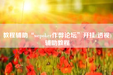 教程辅助“wepoker作弊论坛”开挂(透视)辅助教程