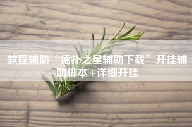 教程辅助“德扑之星辅助下载	”开挂辅助脚本+详细开挂