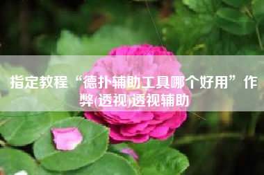 指定教程“德扑辅助工具哪个好用”作弊(透视)透视辅助