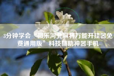 3分钟学会“微乐河北麻将万能开挂器免费通用版”科技辅助神器手机 3分钟学会“微乐河北麻将万能开挂器免费通用版”科技辅助神器手机