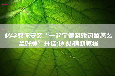必学教你安装“一起宁德游戏钓蟹怎么拿好牌	”开挂(透视)辅助教程