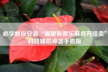 必学教你安装“哪里有微乐麻将开挂卖”科技辅助神器手机版