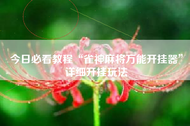 今日必看教程“雀神麻将万能开挂器”详细开挂玩法