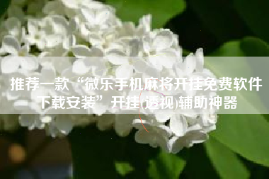 推荐一款“微乐手机麻将开挂免费软件下载安装	”开挂(透视)辅助神器