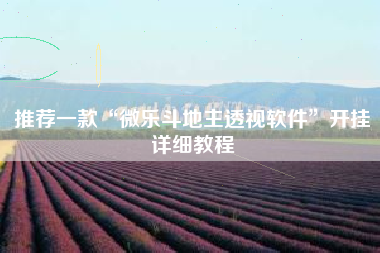 推荐一款“微乐斗地主透视软件”开挂详细教程