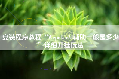 安装程序教程“WepokerAI辅助一般是多少”详细开挂玩法