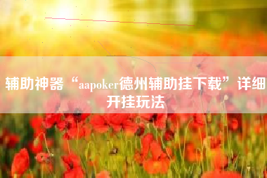 辅助神器“aapoker德州辅助挂下载”详细开挂玩法