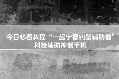 今日必看教程“一起宁德钓蟹辅助器	”科技辅助神器手机