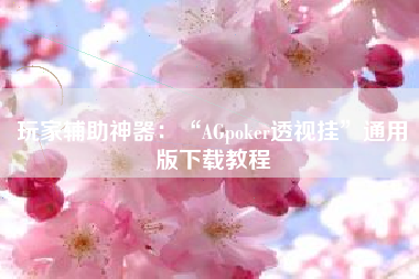 玩家辅助神器：“AGpoker透视挂	”通用版下载教程