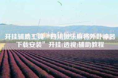 开挂辅助工具“四川微乐麻将外卦神器下载安装”开挂(透视)辅助教程