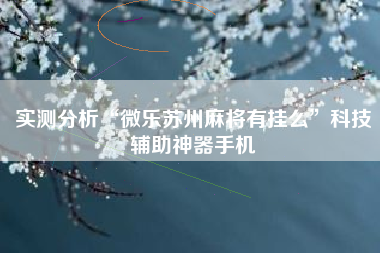 实测分析“微乐苏州麻将有挂么”科技辅助神器手机