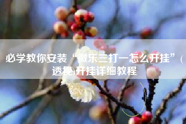 必学教你安装“微乐三打一怎么开挂”(透视)开挂详细教程