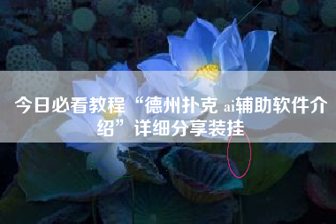 今日必看教程“德州扑克 ai辅助软件介绍”详细分享装挂