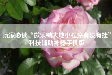 玩家必读“微乐锄大地小程序有没有挂”科技辅助神器手机版