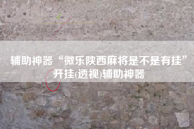 辅助神器“微乐陕西麻将是不是有挂	”开挂(透视)辅助神器