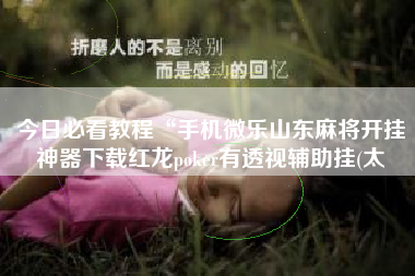 今日必看教程“手机微乐山东麻将开挂神器下载红龙poker有透视辅助挂(太