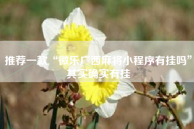 推荐一款“微乐广西麻将小程序有挂吗”其实确实有挂