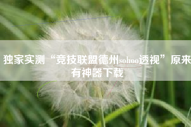 独家实测“竞技联盟德州sohoo透视”原来有神器下载