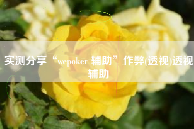 实测分享“wepoker 辅助	”作弊(透视)透视辅助