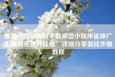 推荐一款“如何下载微信小程序雀神广东麻将免费开挂器”详细分享装挂步骤教程