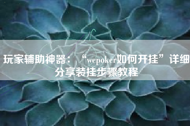 玩家辅助神器：“wepoker如何开挂”详细分享装挂步骤教程