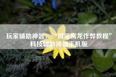 玩家辅助神器：“微乐窝龙作弊教程”科技辅助神器手机版