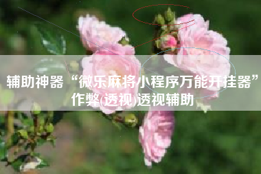 辅助神器“微乐麻将小程序万能开挂器	”作弊(透视)透视辅助