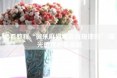 必看教程“微乐麻将输赢有规律吗	”(曝光透视必备猫腻