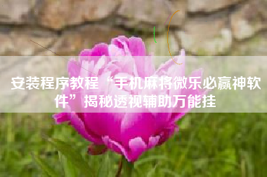 安装程序教程“手机麻将微乐必赢神软件”揭秘透视辅助万能挂