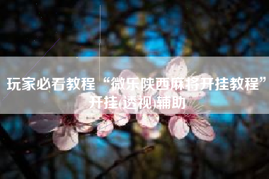 玩家必看教程“微乐陕西麻将开挂教程”开挂(透视)辅助