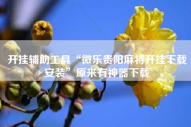 开挂辅助工具“微乐贵阳麻将开挂下载安装”原来有神器下载