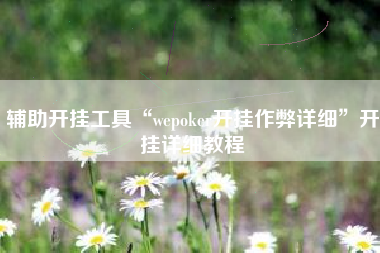 辅助开挂工具“wepoker开挂作弊详细”开挂详细教程 辅助开挂工具“wepoker开挂作弊详细”开挂详细教程