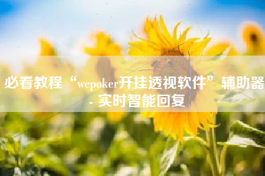 必看教程“wepoker开挂透视软件”辅助器 - 实时智能回复