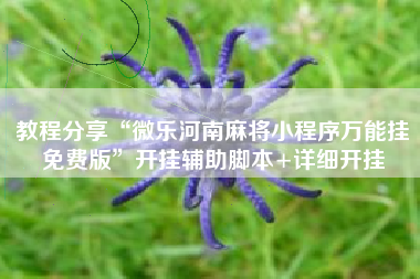 教程分享“微乐河南麻将小程序万能挂免费版	”开挂辅助脚本+详细开挂