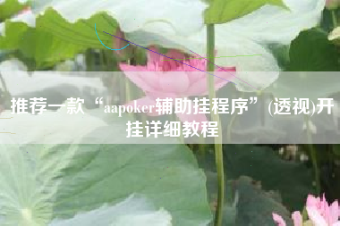 推荐一款“aapoker辅助挂程序	”(透视)开挂详细教程