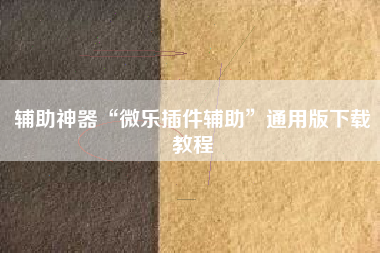 辅助神器“微乐插件辅助”通用版下载教程