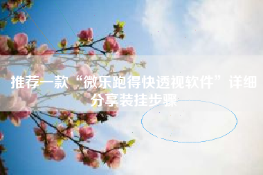 推荐一款“微乐跑得快透视软件	”详细分享装挂步骤