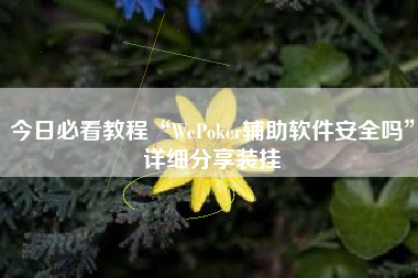 今日必看教程“WePoker辅助软件安全吗	”详细分享装挂