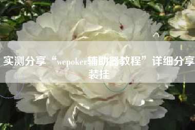 实测分享“wepoker辅助器教程	”详细分享装挂